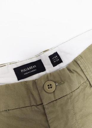 Мужские шорты цвета хаки с карманами от бренда pull &amp; bear2 фото