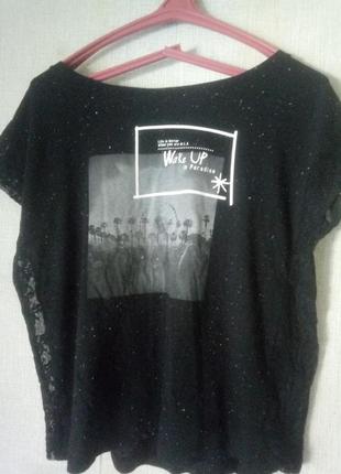 Женская футболка с ажурными вставками р.s-m2 фото