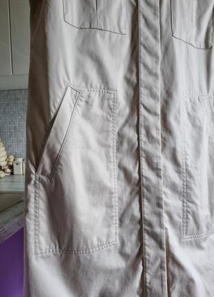 Бежевое хлопковое коттоновое платье - рубашка платья сафари с карманами 12 м m jigsaw униформа кэжуал casual7 фото