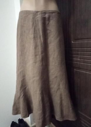 Льняная юбка на подкладке1 фото