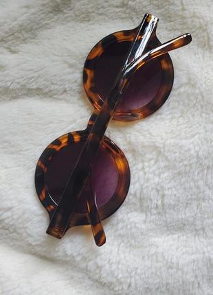 Детские солнцезащитные очки солнечные для девочки круглые леопардовые 2 3 4 года7 фото