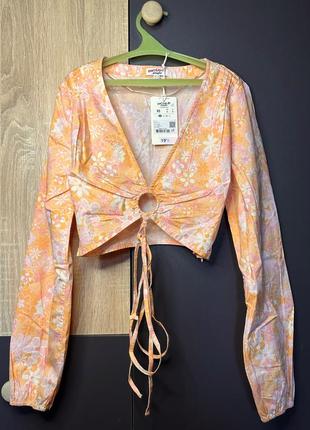 Французский бренд jennyfer блуза кроп топ хиппи размер xs размерная сетка в карусели7 фото