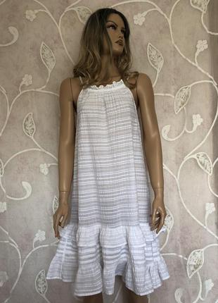 Сукня бавовняна з люрексовою ниткою f&f р.м5 фото