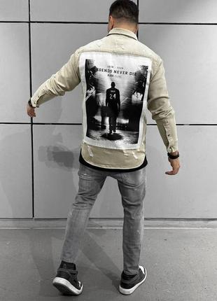Джинсовка джинсовая рубашка мужская турция / джинсовая куртка сорочка курточка чоловіча6 фото
