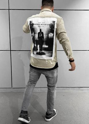 Джинсовка джинсовая рубашка мужская турция / джинсовая куртка сорочка курточка чоловіча4 фото