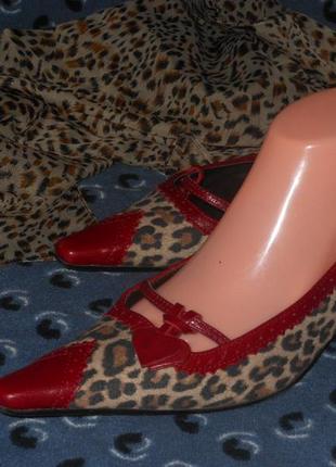 Шикарные леопардовые туфли! с натуральной кожей!