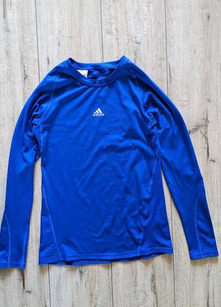 Подростковая тренировочная футболка кофта адидас adidas alphaskin longsleeve 13-14 лет 164 см2 фото
