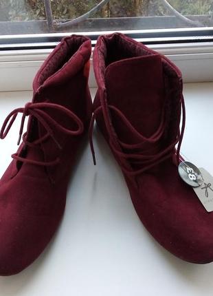 Легкі черевики кольору марсал, бордо1 фото