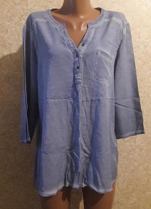 Сорочка джинсового кольору з трикотажної спиною