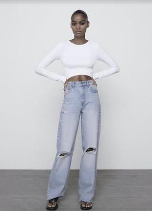 Джинсы wide leg от zara