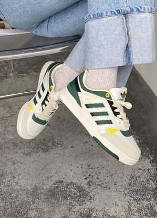 Adidas drop step (бежевые с зеленым)3 фото