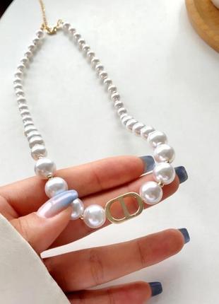 Чокер жемчуга в стиле диор dior cd