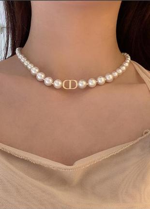 Чокер жемчуга в стиле диор dior cd4 фото