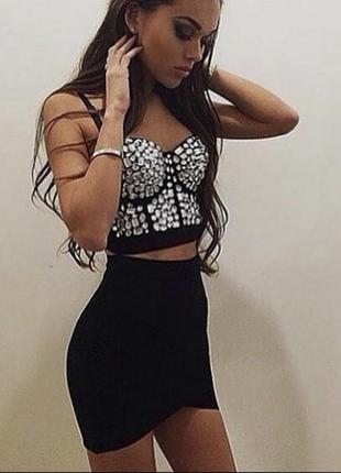 Шикарный костюм топ с юбкой