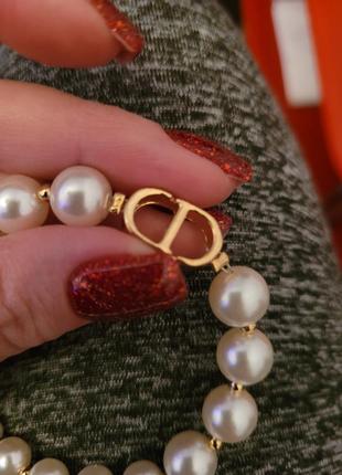 Чокер жемчуга в стиле диор dior cd
