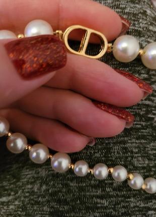 Чокер жемчуга в стиле диор dior cd