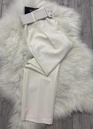 Великолепные белые брюки с поясом на весну-лето🔥3 фото