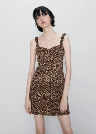 Платье  леопардовое сарафан zara 2024