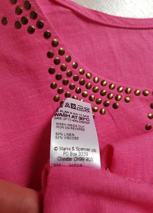 Качественная брендовая блуза туника с льном marks &amp;spencer7 фото