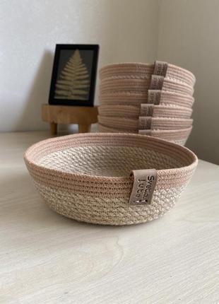 Кошик для хліба, еко декор, еко кошик з джуту, тарілка для хліба