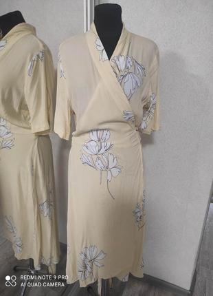 Lindex нежное цветочное платье из вискозы в принт цветы халат1 фото