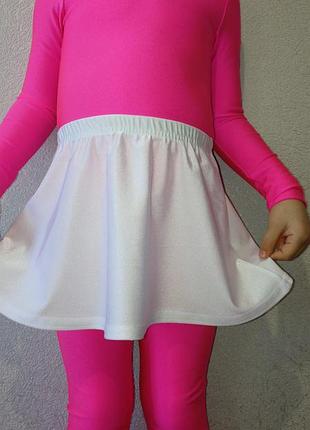 Спідниця для танців еластик для дітей 4-5 років біла розмір 104-110