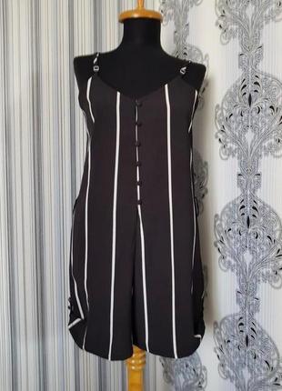 Черный базовый полосатый полосатый ромпер комбинезон с шортами боди в полоску шорты размер m