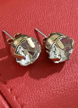 1373/2 серьги винтаж металл стекло