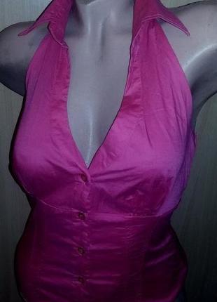 Малиновая блуза боди с декольте4 фото