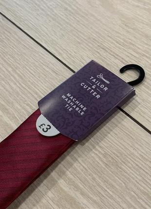 Нова чоловіча брендова краватка в червоному кольорі.2 фото