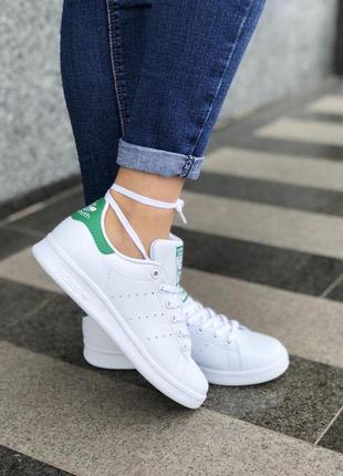 Кеды adidas stan smith в белом цвете (весна-лето-осень)😍9 фото