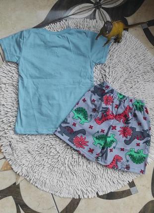 Костюм, футболка шорти, комплект для хлопчика з дінозаврами4 фото