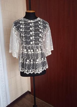 Мереживна блузка zara.