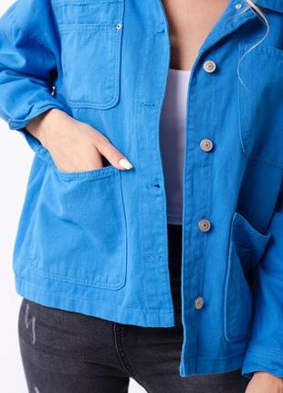 Джинсова куртка синя4 фото
