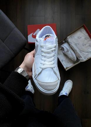 Nike blazer low white&amp;grey4 фото