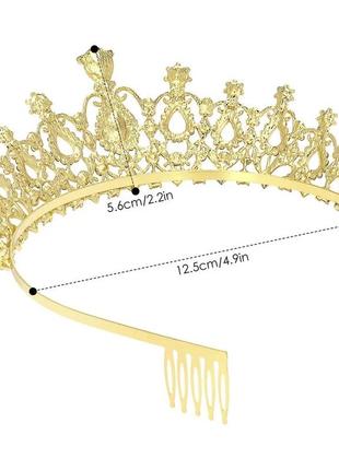 Корона на голову/диадема золото/желтая/для ребенка/девочки/взрослого3 фото