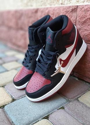 Мужские кожаные кроссовки nike air jordan 🆕 высокие найк джордан