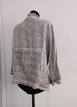 Льняная рубашка варёный лён 100% серого цвета betty barclay elements, 42,(l)5 фото