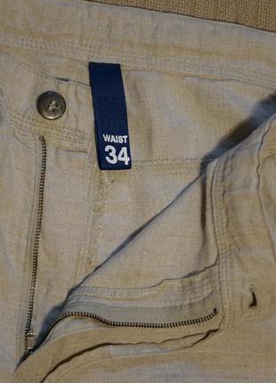 Свободные не формальные льняные брюки divided blue h&m швеция 34 р3 фото