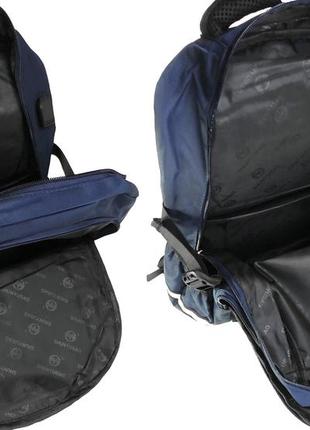 Рюкзак мужской темно-синий с usb и ортопедической спинкой повседневный, спортивный, для ноутбука 17″10 фото