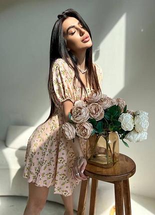 Женское платье, короткое платье, платье в цветочек2 фото