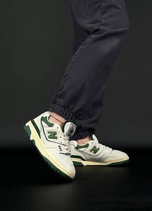 Женские кроссовки new balance 550 green white summer