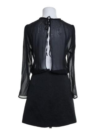 Брендовое шикарное черное красивое цветочное жаккардовое шифоновое красивое нарядное трендовое платье биссер zara s