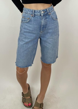 Topshop джинсовые длинные шорты с высокой посадкой zara1 фото