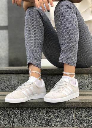 Шикарные женские кеды adidas gazelle в сером цвете из замши (весна-лето-осень)😍