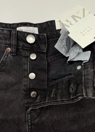 Zara новые черные шорты с высокой посадкой6 фото