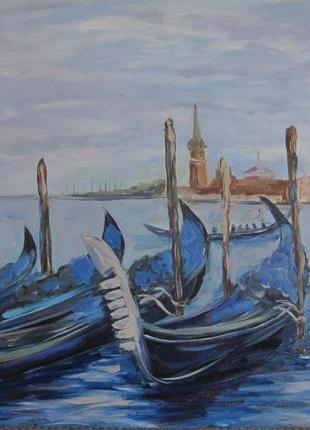 Картина венеція. вид на сан-джорджо маджоре, полотно, олія1 фото