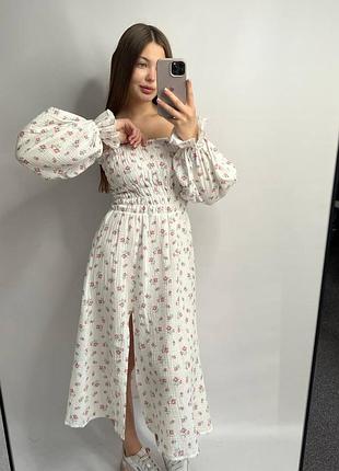 Платье, платье, платье, платье в цветочный принт муслин