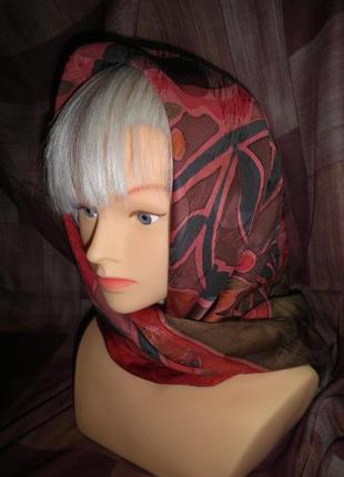 Яркий свежий шарф плотный шелк креп де шин 86x86см шов роуль2 фото