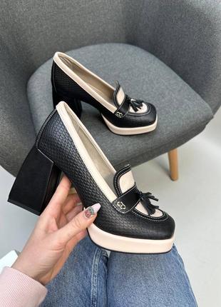 Дизайнерські чорні туфлі massive lopes натуральна шкіра та пітон 36-40